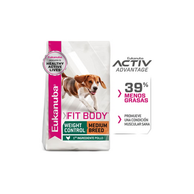 Eukanuba Weight Control Fit Body para Razas Medianas 12.71 Kg.