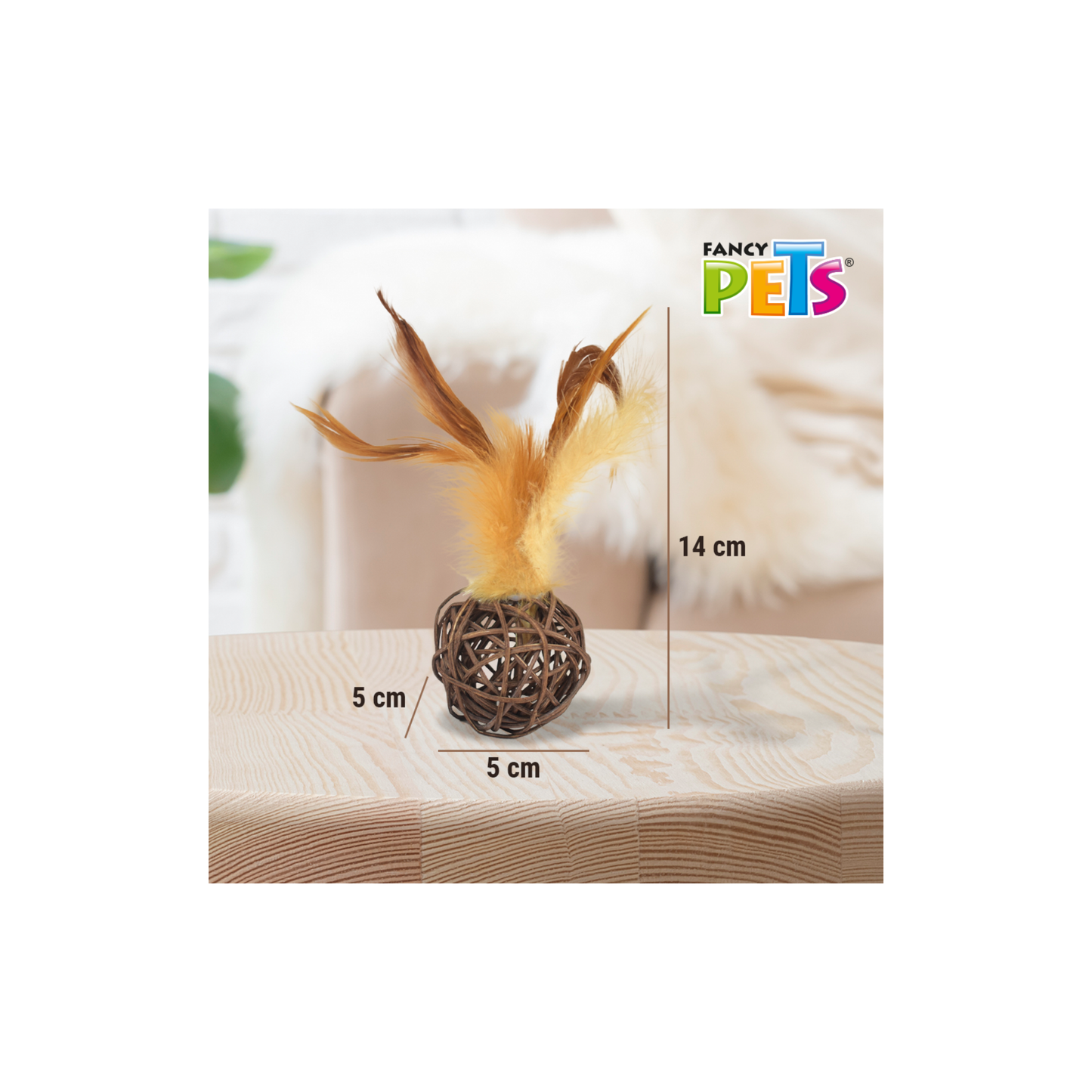 Fancy Pets Juguete Esfera de Catnip con Plumas para Gato