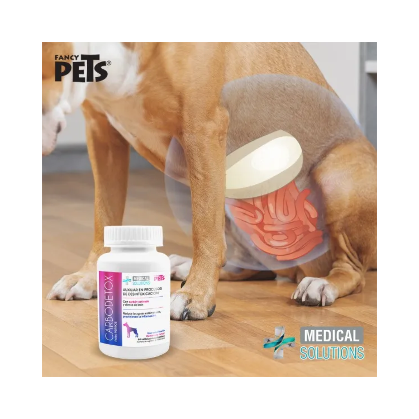 Fancy Pets Medical Solutions Carbodetox Carbón Activado 60 Tabletas Masticables