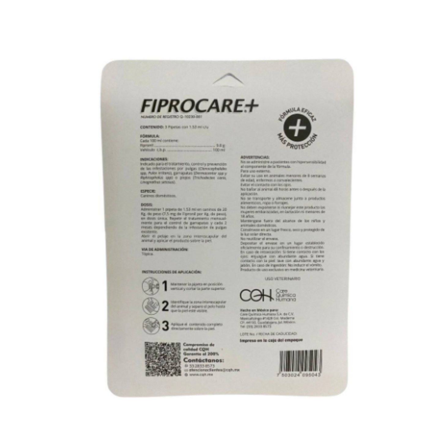 Fiprocare 3 Pipetas para Perro de hasta 20 kg