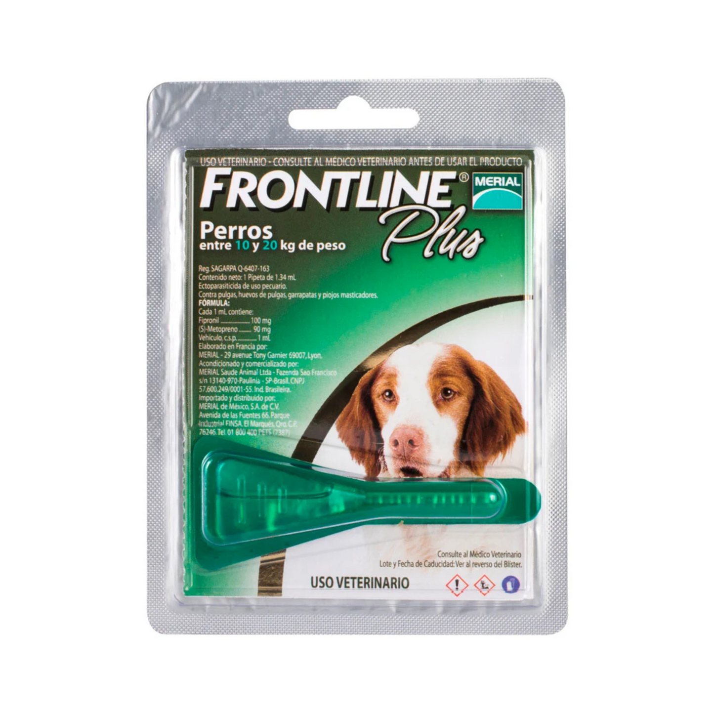 Frontline Plus Antipulgas y Garrapatas para Perros de 10-20 kg 1 Pipeta 1.34 ml
