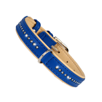 Glamour Collar Color Azul de Cristales Pequeños Talla Ch