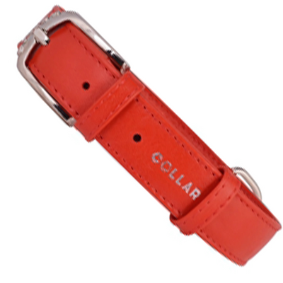 Glamour Collar Plano Rojo para Perro Grande