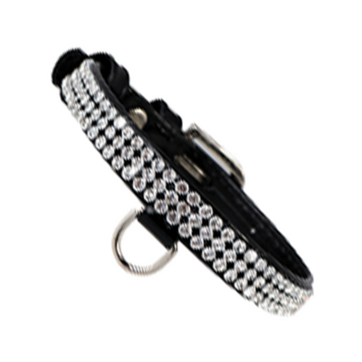Glamour Collar de Cristales Pequeños Color Negro para Perro Talla Mini