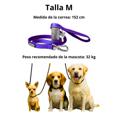 Dogness Correa Reflectiva Color Azul Para Perro Talla M