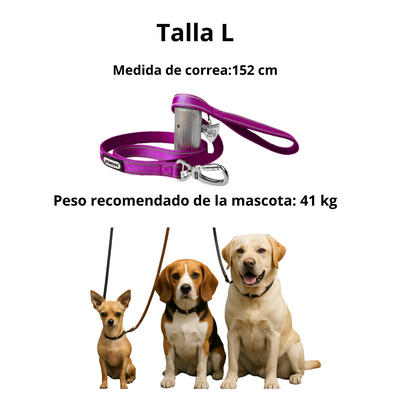 Dogness Correa Reflectiva Color Morado Para Perro Talla L