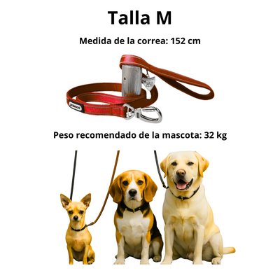 Dogness Correa Reflectiva Color Rojo Para Perro Talla M