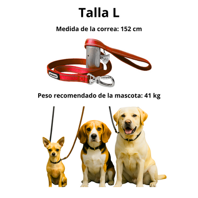 Dogness Correa Reflectiva Color Rojo Para Perro Talla L