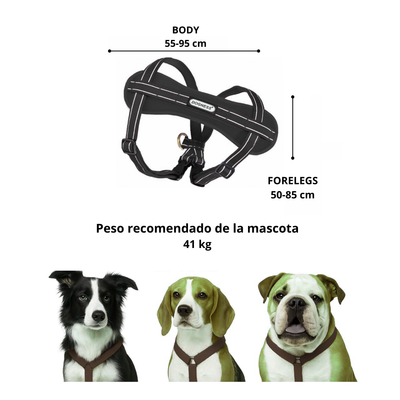 Dogness Pechera Reflectiva Color Negra Para Perro Talla L