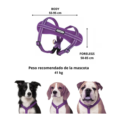 Dogness Pechera Reflectiva Color Morada Para Perro Talla L