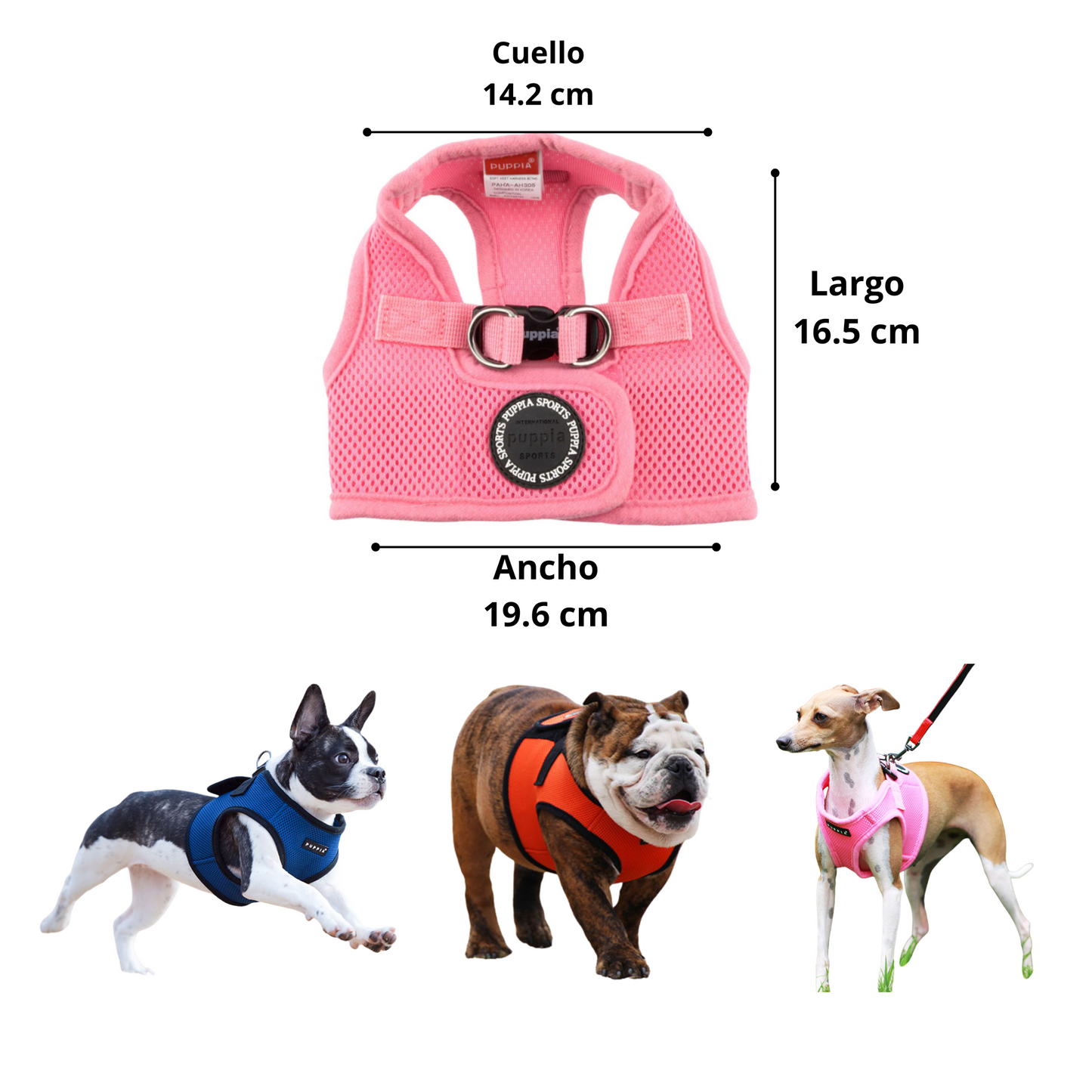 Puppia Arnés Tipo Chaleco Color Rosa Para Perro Talla M