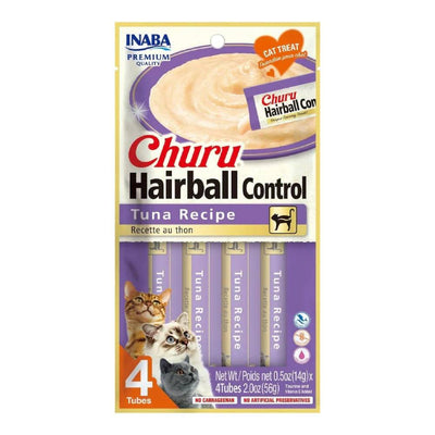 CORTA CADUCIDAD 29 Ago 2026 - PREMIOS PARA GATO CHURU ATUN HAIRBALL BOLSA CON 4 TUBOS DE 14G C/U
