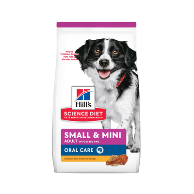 Hill's Science Diet Oral Care Small and Mini, Alimento para Cuidado Dental para perros pequeños y mini 1.814 KG