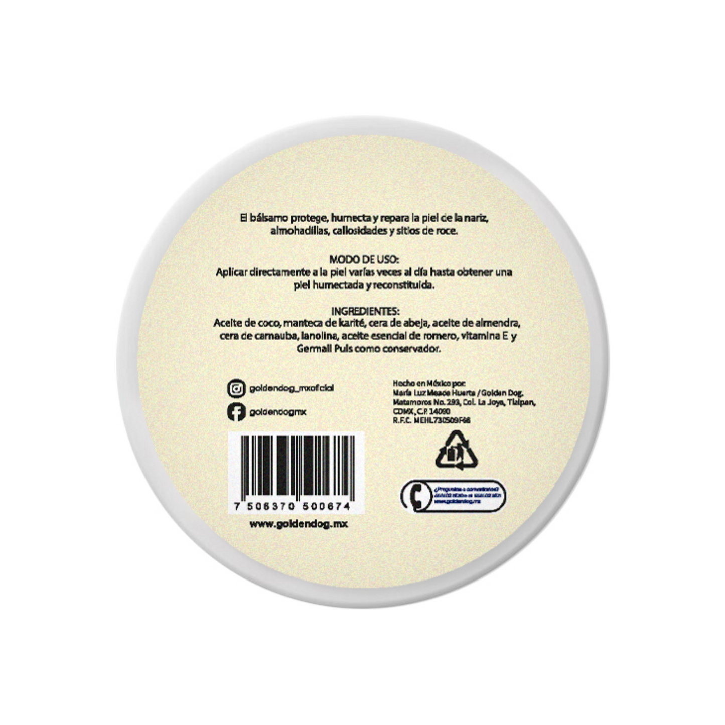 Humectante Reparador de Naríz y Cojinetes 50 Gr. Golden Dog