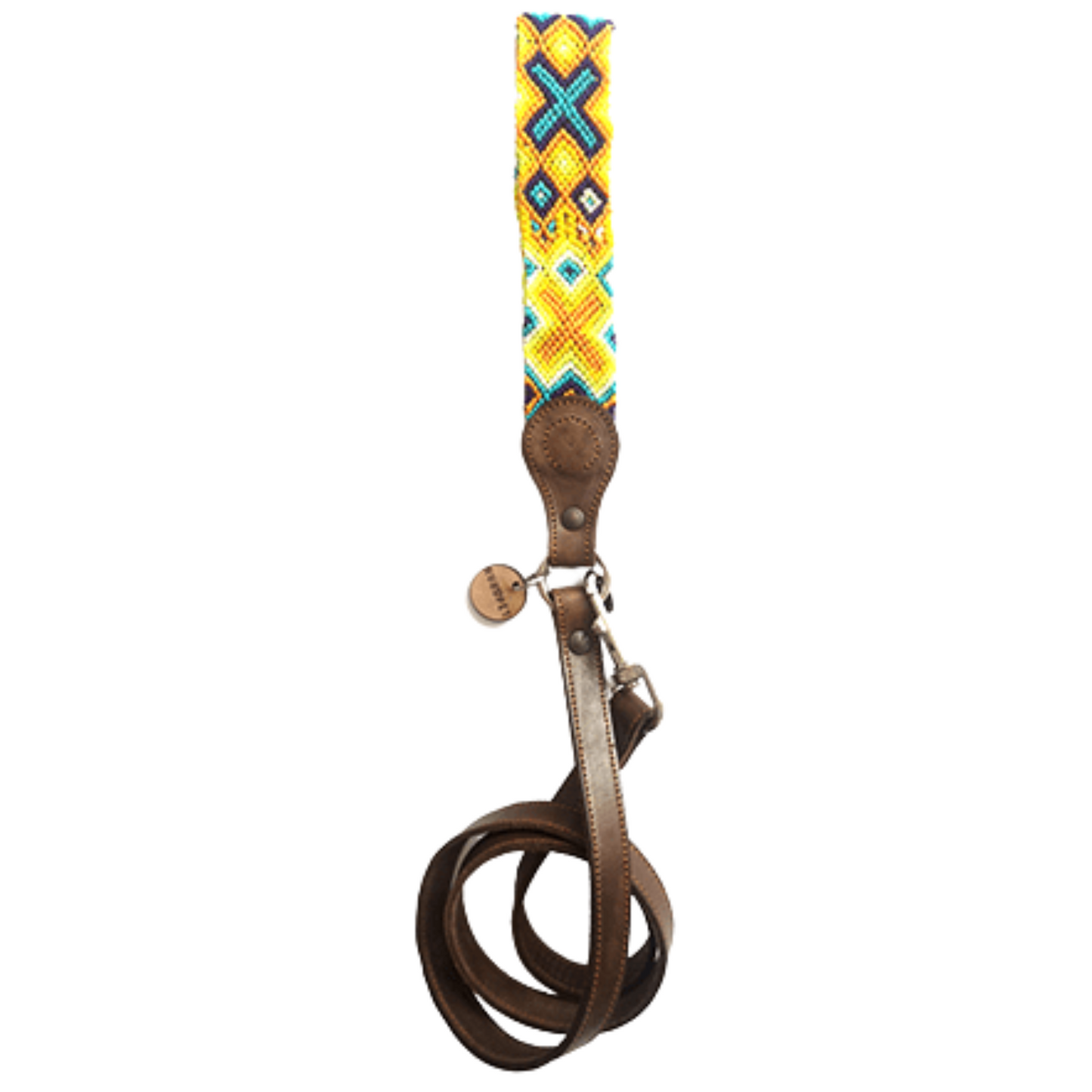 Kybopet Correa Artesanal De Piel Color Amarillo Para Perro