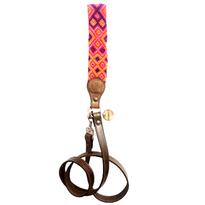 Kybopet Correa Artesanal De Piel Color Rosa Para Perro