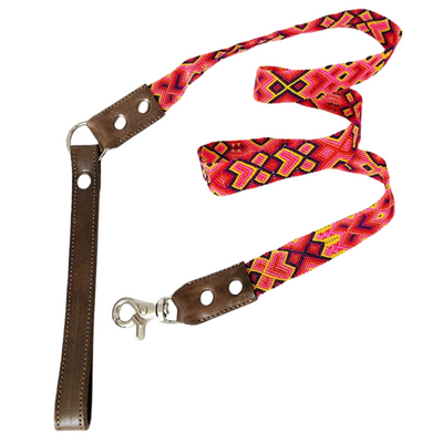 Kybopet Correa Artesanal Tejida Hilo De Seda Color Rojo