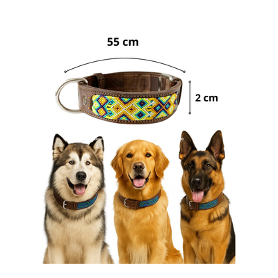 Kybopet Collar Artesanal Color Amarillo Para Perro Talla Grande