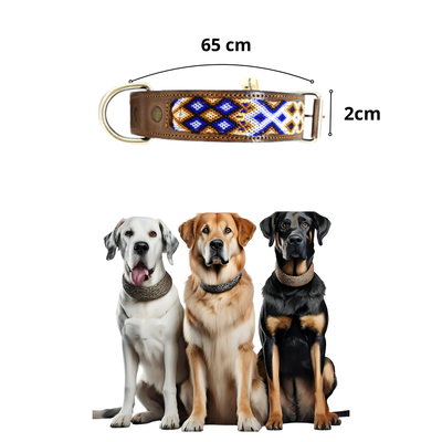 Kybopet Collar Artesanal Color Azul Para Perro Talla Extra Grande