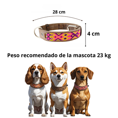 Kybopet Collar Artesanal Color Morado Para Perro Talla Extra Chica Ancho