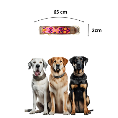 Kybopet Collar Artesanal Color Morado Para Perro Talla Extra Grande