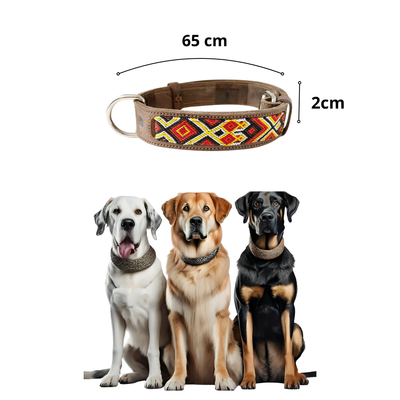 Kybopet Collar Artesanal Color Rojo Para Perro Talla Extra Grande