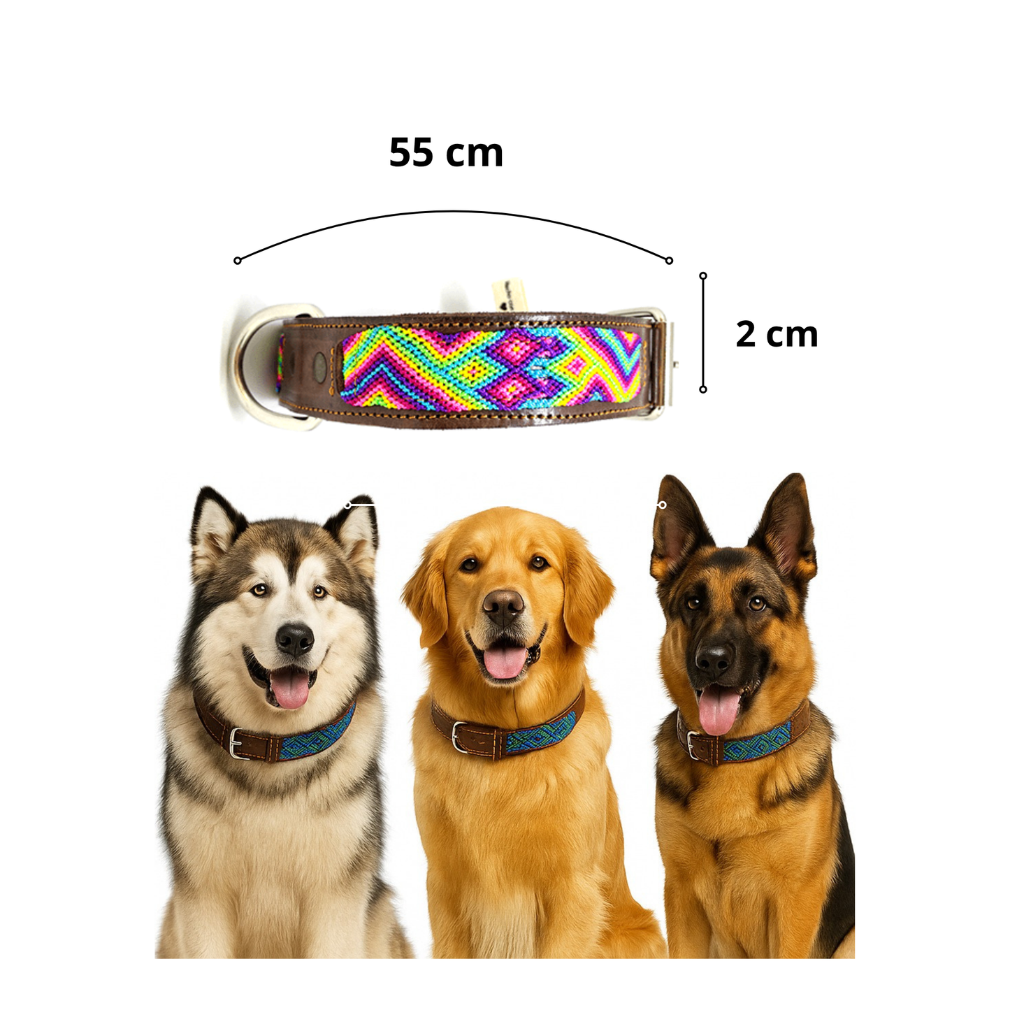 Kybopet Collar Artesanal Color Rosa Para Perro Talla Extra Grande