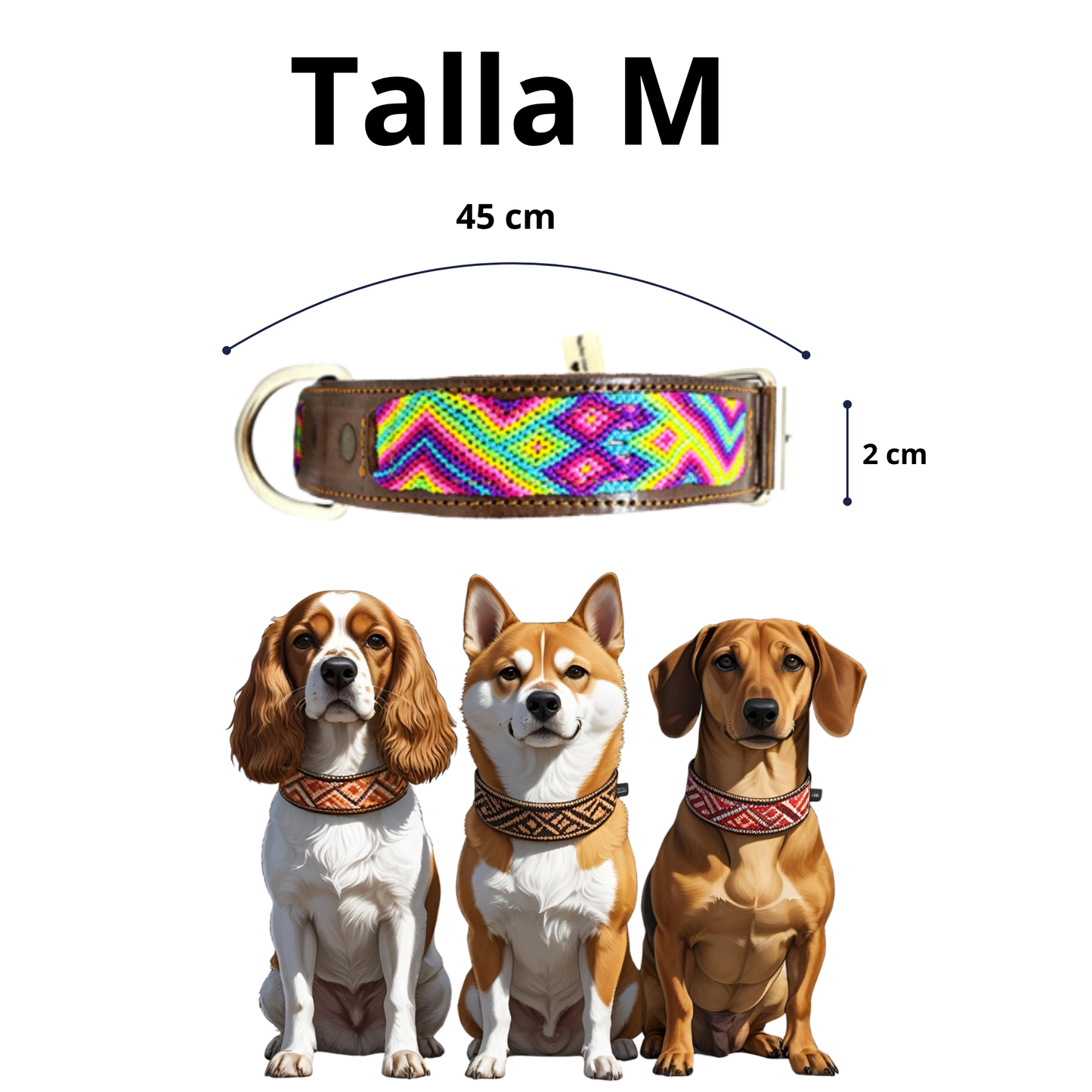 Kybopet Collar Artesanal Color Rosa Para Perro Talla Mediana