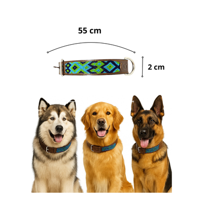 Kybopet Collar Artesanal Color Verde Para Perro Talla Grande
