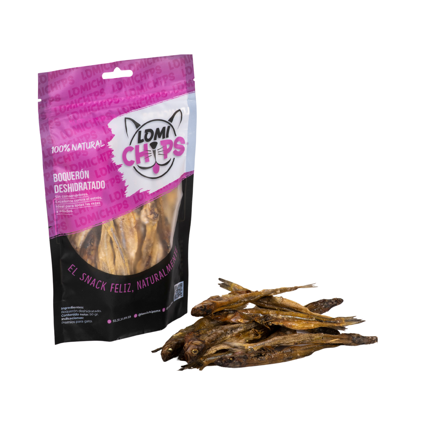 Lomichips Premios Deshidratados Sabor Boqueron 50 g para Gato