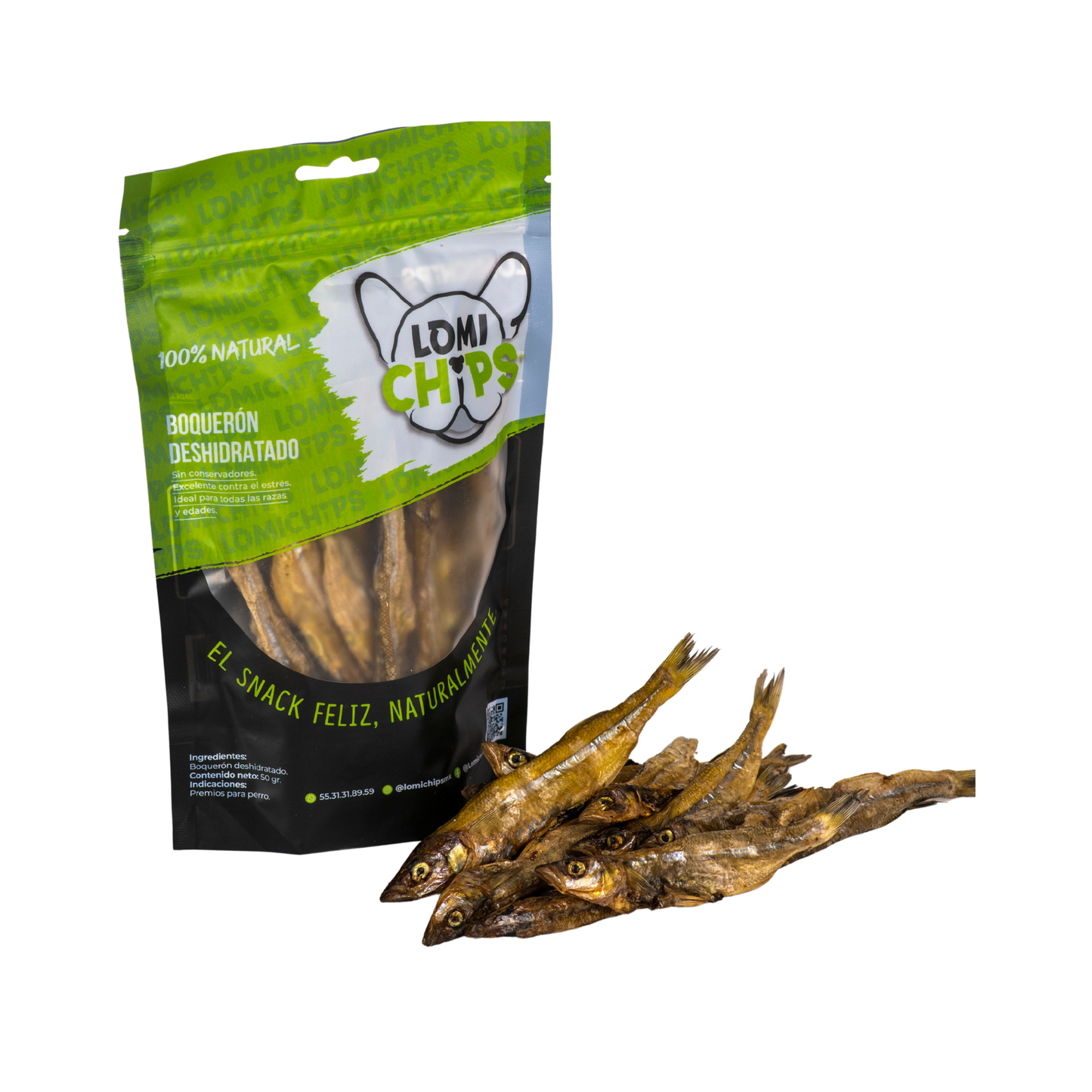 Lomichips Premios Deshidratados Sabor Boqueron 50 g para Perro
