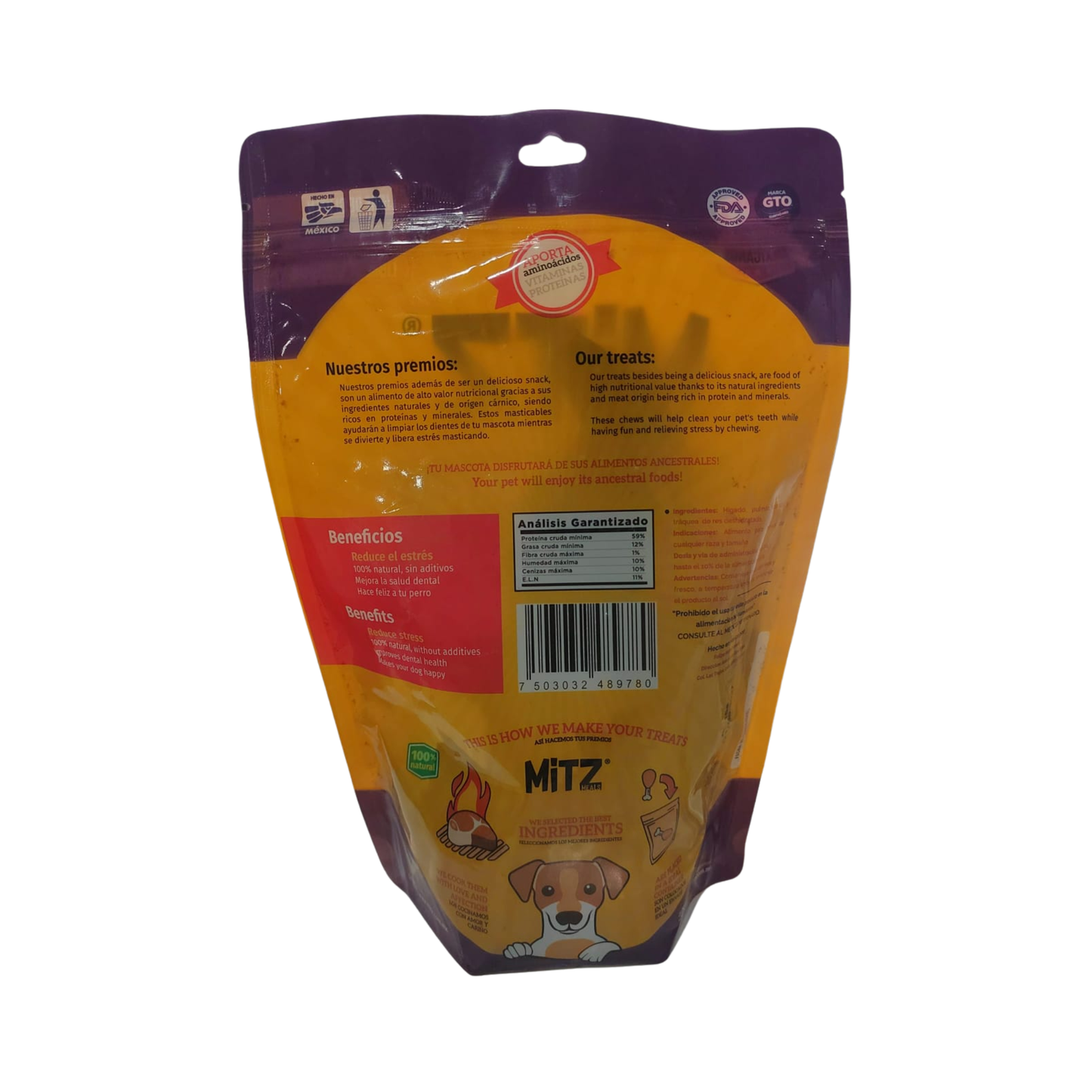 Mitz Meals Mix de Premios Deshidratados de Ternera en Bolsa de 150 g