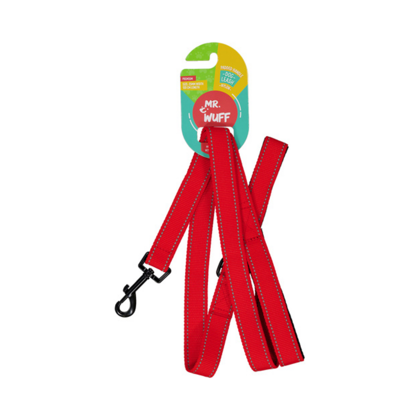 Mr Wuff Correa de Doble Agarre Color Rojo