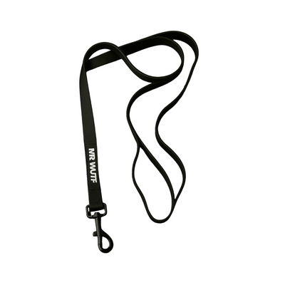 Mr. Wuff Correa para Perro PVC Textura Antideslizante Refuerzo de Nylon Color Negro