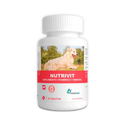 CORTA CADUCIDAD 30/09/2026 Nutrivit Piel y Pelaje Perros 30 Tabletas Mederilab