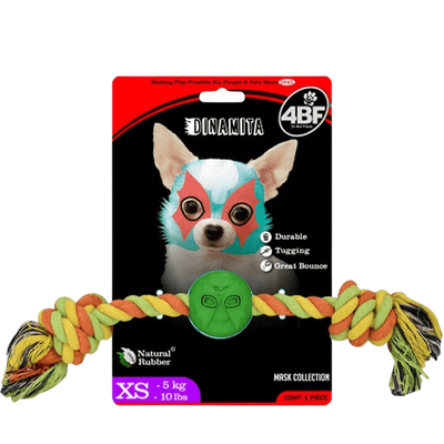 Pelota con Cuerda Dinamita Mask Razas XS - AniMALL