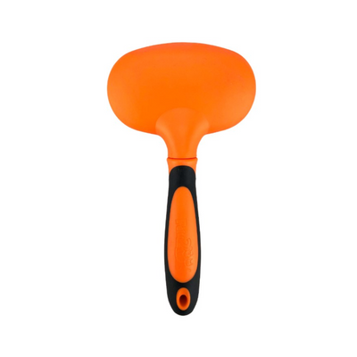 Pelu2 Cepillo de Caucho Mediano Color Naranja para Mascotas con Pelo Corto Liso