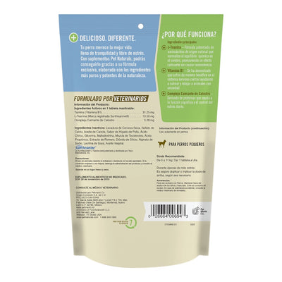 Pet Naturals Calmantes para Perro Raza Chica, Sin Sedantes. Sabor a Premio 21 pz