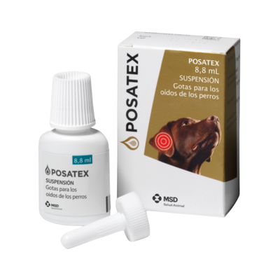 CORTA CADUCIDAD 31/05/2026 Posatex 8.8 ml Orbifloxacino mometazona y paraconazol MSD