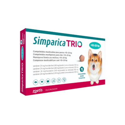 Simparica Trio 1 Masticable 24mg 10 a 20kg