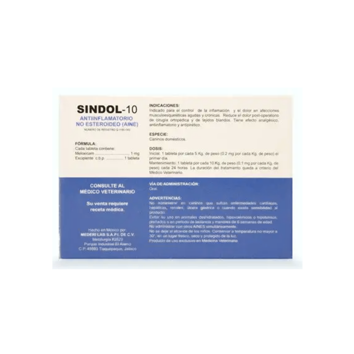 Sindol 10 de 30 Tabletas Mederilab