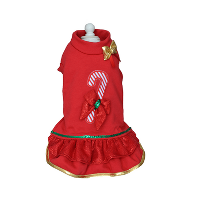 Toutmignon Vestido Navideño Rojo con Dulce Bastón Talla 0