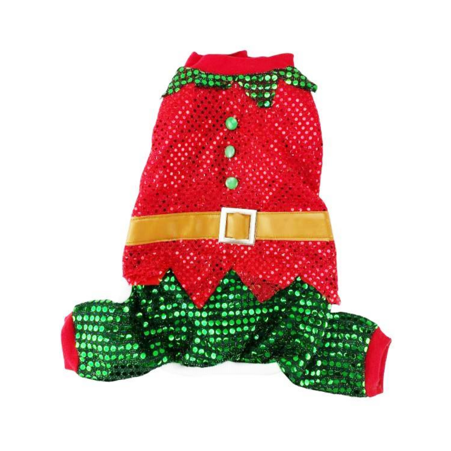 Toutmignon Traje de Duende Color Rojo con Verde Talla 0