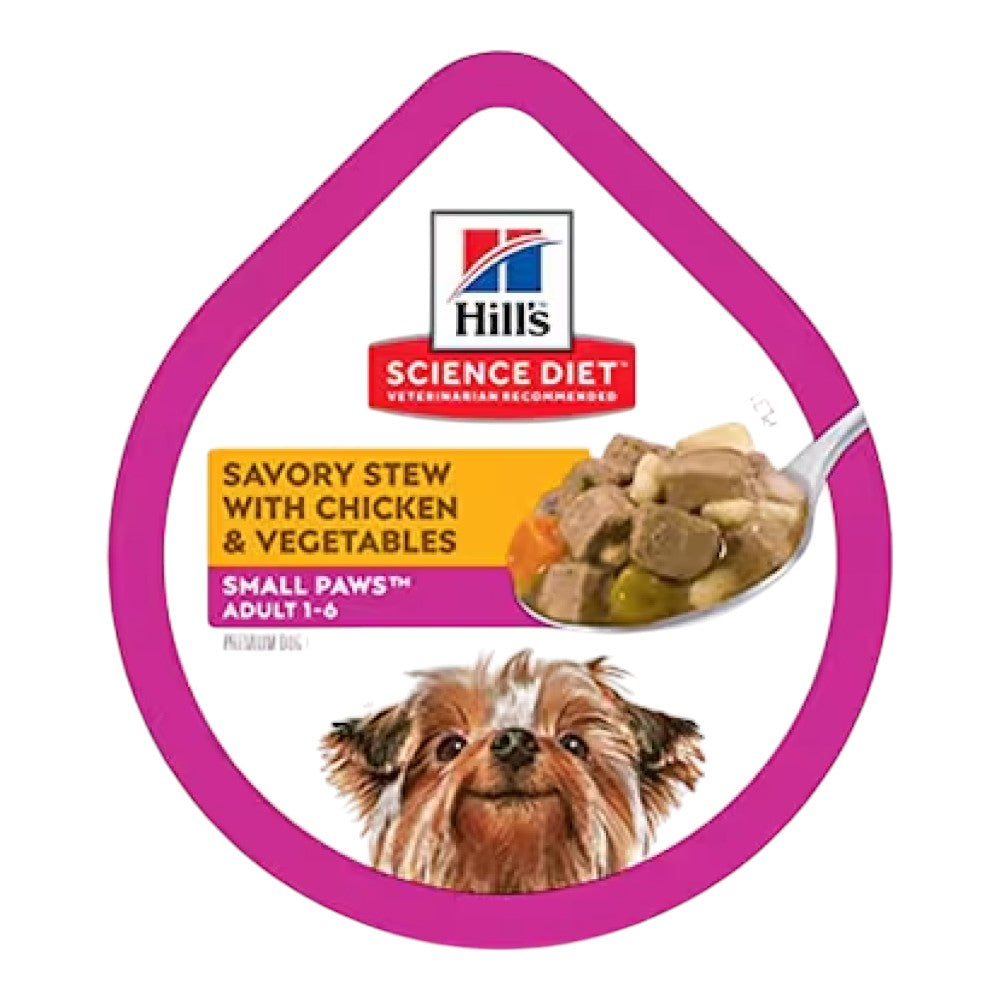 Tray Hill's SD Adult Small & Mini Alimento Húmedo Adulto Raza Pequeña, Pollo y Vegetales 99 gr