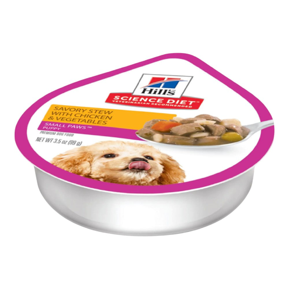 1 Tray Hill's SD Puppy Small & Mini Alimento Húmedo Cachorro Raza Pequeña, Pollo y Vegetales 99 gr