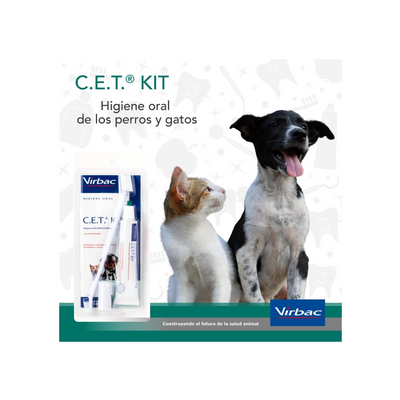 Virbac C.E.T. KIT de Cepillo de dientes y pasta dental para perros Tubo 70 gr
