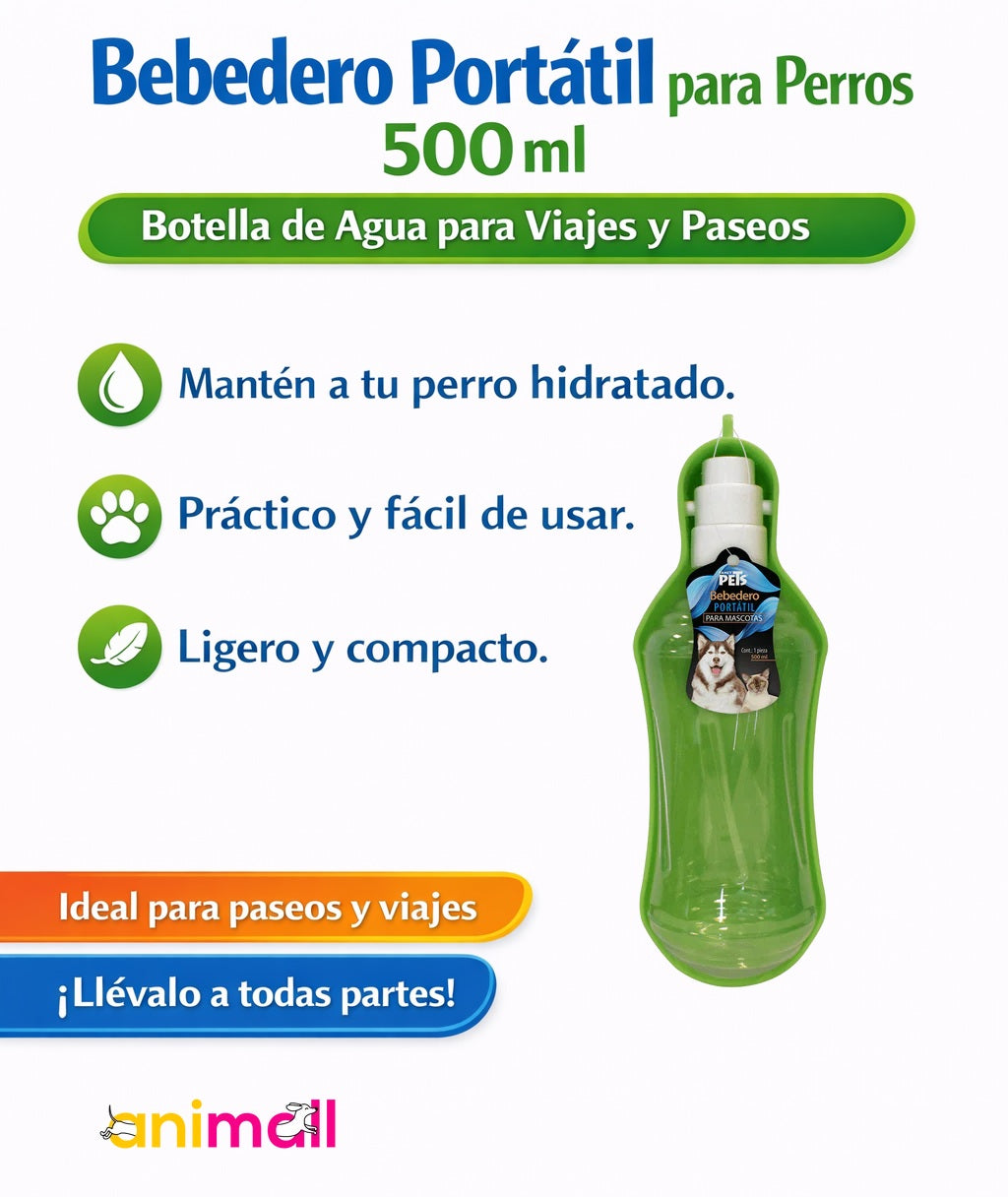 bebedero portatil para perros botella de viaje