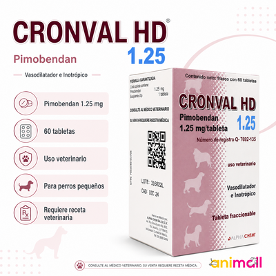 Cronval HD 1.25 mg 60 Tabletas Pimobendan