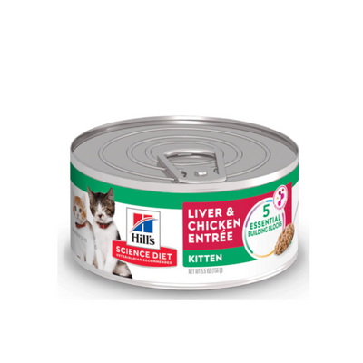 24 Latas Hill's Science Diet Kitten, Alimento Húmedo para Gatitos 156g