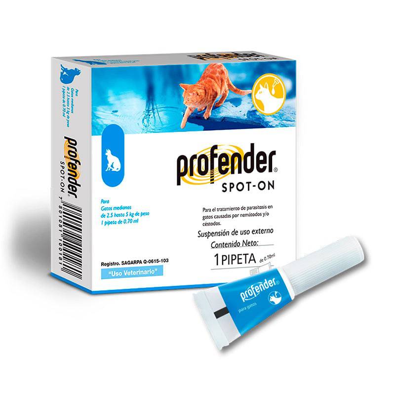Profender Pipeta Desparasitante Gatos de 2.5 a 5 Kg 0.70 ml Elanco - AniMALL